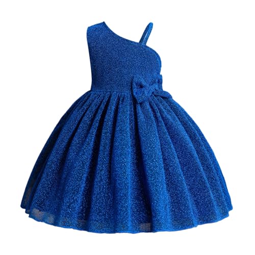 Genérico 2027 Vestido elegante para niñas con sin mangas disfraz Cosplay desfile infantil (Blue, 4 5 Years)
