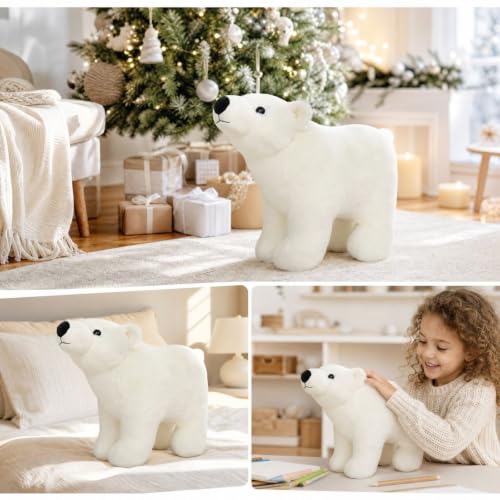 7.87in Cute Polar Bear Plush Christmas Decoration Indoor - image 5
