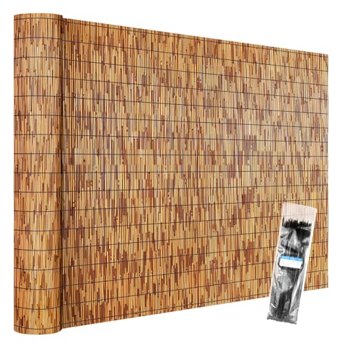 Natural Reed Fencing Rolls,4.6FT X 16.4FT Reed Screen Curtain Fence