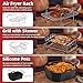 PETHREE Air Fryer Accessories for Ninja Dual Zone Air Fryer AF300UK/AF400UK 7.6L-9.5L, Silicone Air Fryer Liners, Air Fryer Racks Compatible with Ninja, Cosori, Russell Hobbs Double Drawer Airfryer