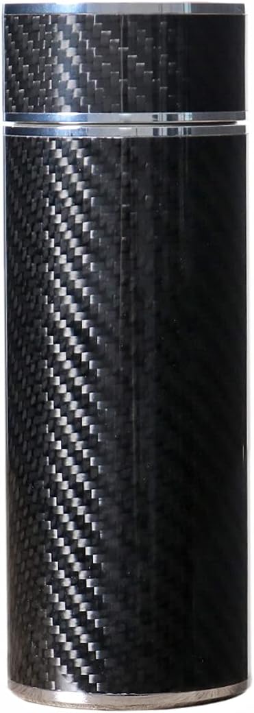 Real Carbon Fiber Travel Mug Tumbler Double Wall Vacuum Insulated Stainless Steel Flask Accessory for Car Home Outdoor Office (220ml)