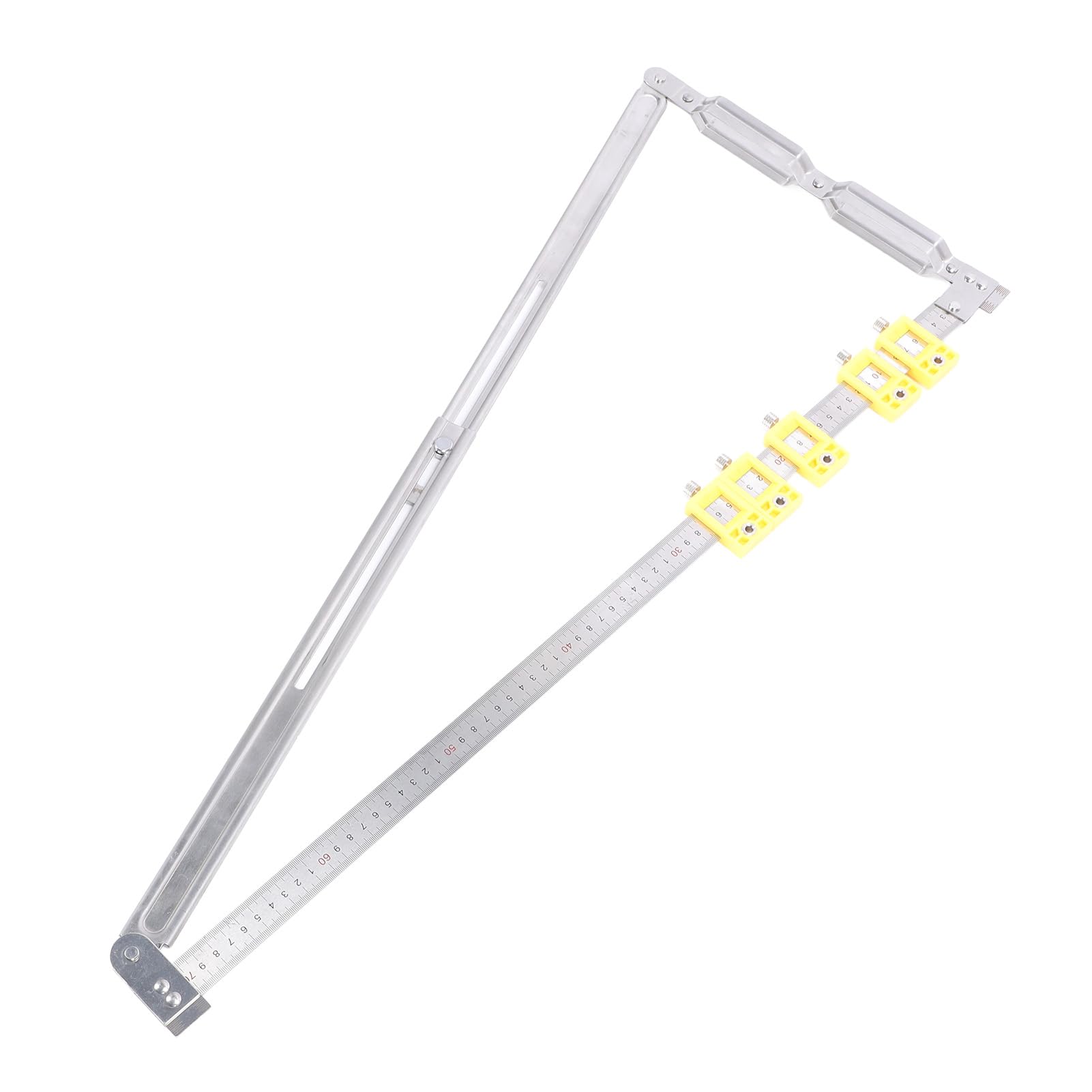 Règle de mesure pliante à 5 curseurs, règle de repérage pour le perçage de trous en acier inoxydable, connecteur 2 en 1 pour le travail du bois, outil d’alignement extensible avec