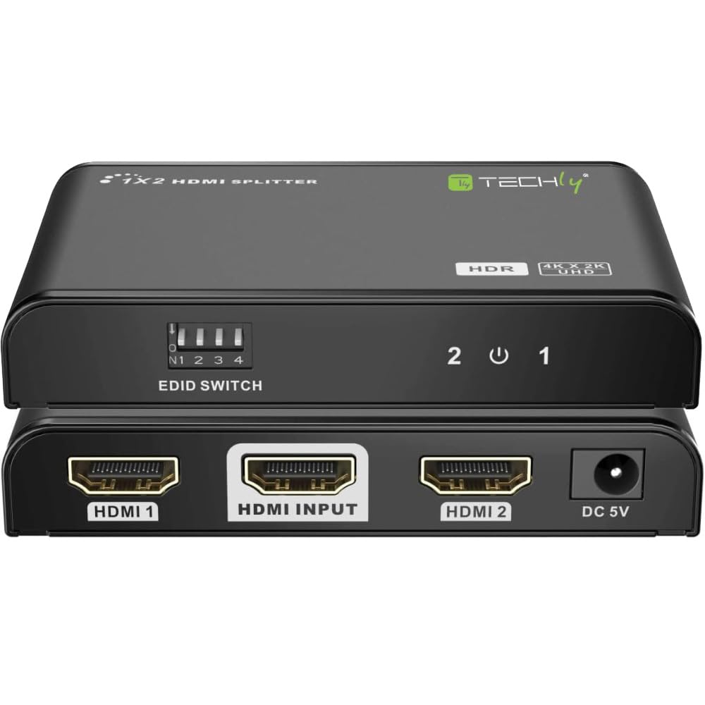 Techly 104837 Splitter HDMI2.0 4K 2vie HDR/EDID Nero