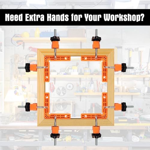 Image of 90 Degree Clamp,Positioning Squares, 3 inch 4 inch 2.3 inch Right Angle Clamp with 12 Clamping Squares,Corner Clamps Woodworking Tool for Pictures Frames, Cabinets, Boxes