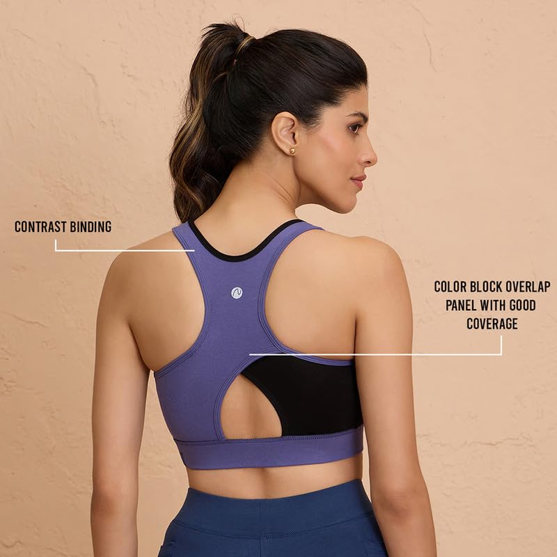 Image of NYKD (NYK904 Ultimate High Impact Non Wired & Padded Sports Bra for Women | Bounce Control with Quick Dry Formula & Multiway Straps | Ideal for Gym, Workout & Yoga