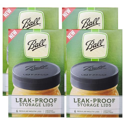 Ball Mason Jar Leak-Proof Lids, Regular Mouth, 6 CT (Pack of 4)