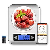 Forcefree+ Food Scale, Kitchen Scales Digital Weight, Smart APP Calculate Calories Protein 1g/0.1oz Precise Stainless Steel Multifunction Scale for Weight Loss Cooking Baking Coffee