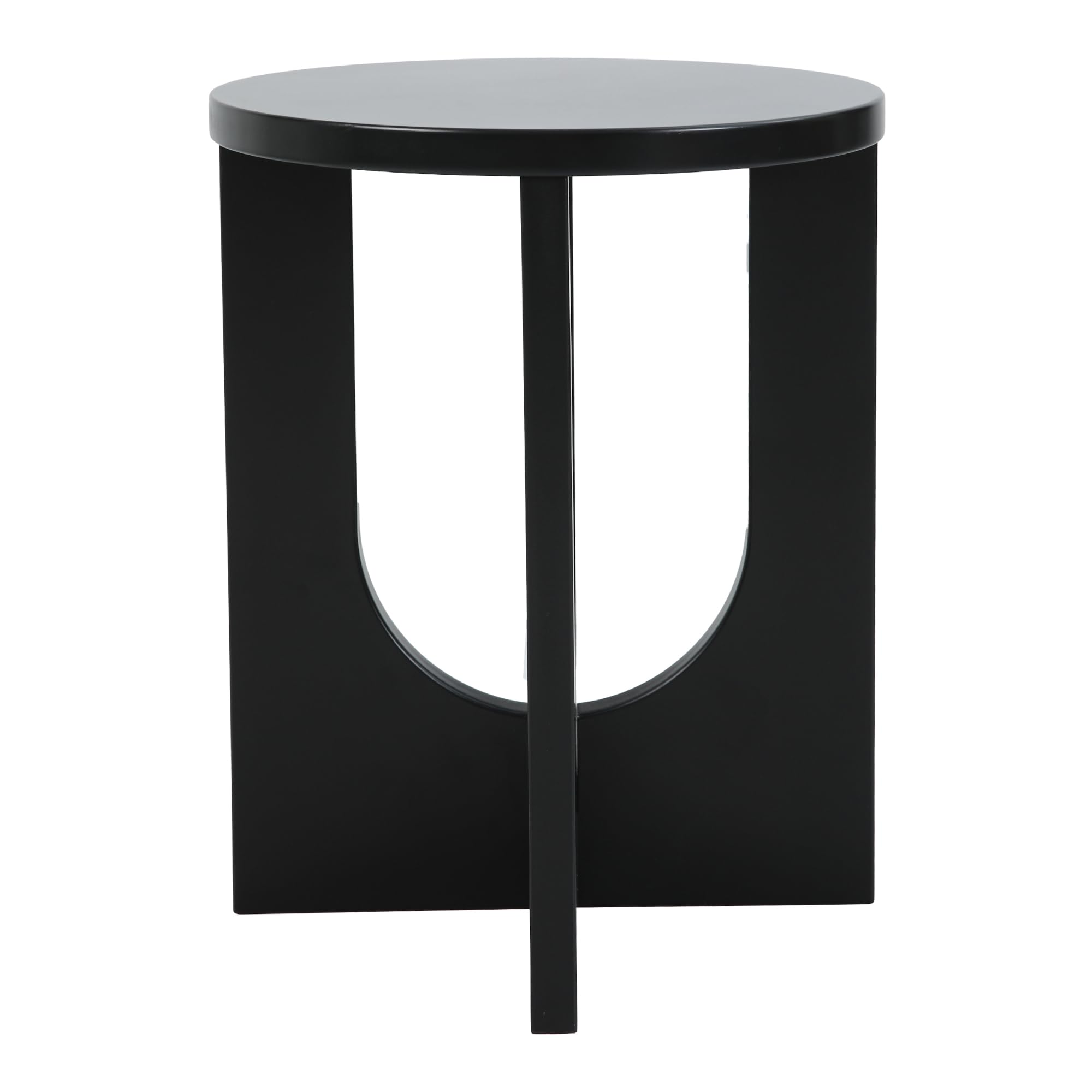 [en.casa] Beistelltisch Kysdajore rund 50 x Ø40 cm Sofatisch Schwarz Kleiner Tisch für Wohnzimmer Schlafzimmer Indoor