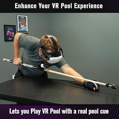 DeadEyeVR Bundle: Shadow Shot VR Bow Accessory for The Quest 2, 3, Pro + MasterBreaker Haptic VR Pool Cue for Miracle Pool and Other Billiards Games