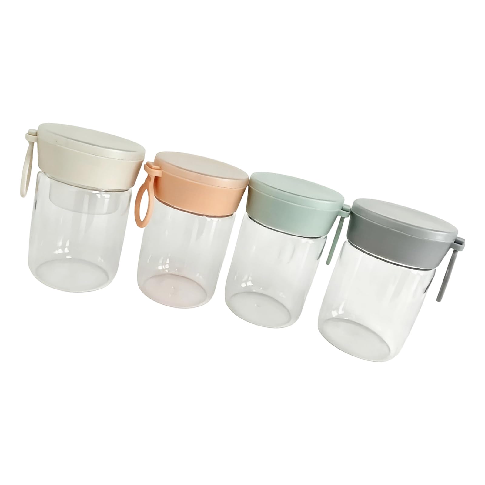 Tsophreniq Overnight Oat Jar with Lid, Glass Meals Preps Container, Seal Oatmeal Jar for Salad Breakfast Yogurts Food Storage Jars Glass Oatmeal Jars with Lid and Spoon