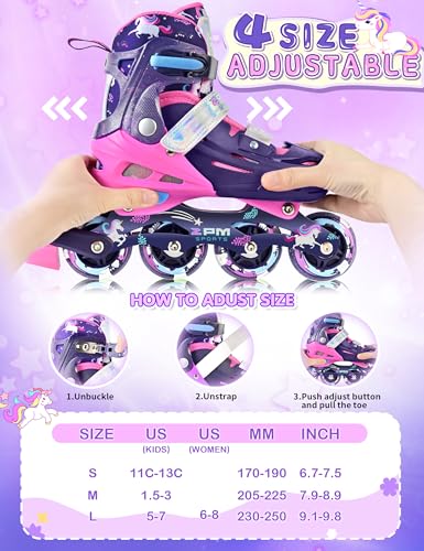 40% Off 2PM SPORTS Kids' Light-Up Inline Skates with Adjustable Sizes