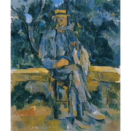 Cézanne Portrait de paysan grande toile pour salon élégant 76x101
