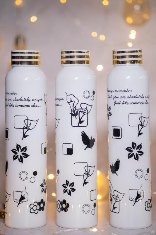 BHAGWATI PLASTIC Water Bottle 900Ml (3 Set) (White)