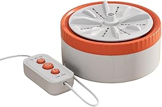 Machine à laver turbo facilement portable avec télécommande pour tissus et plats délicats (orange)