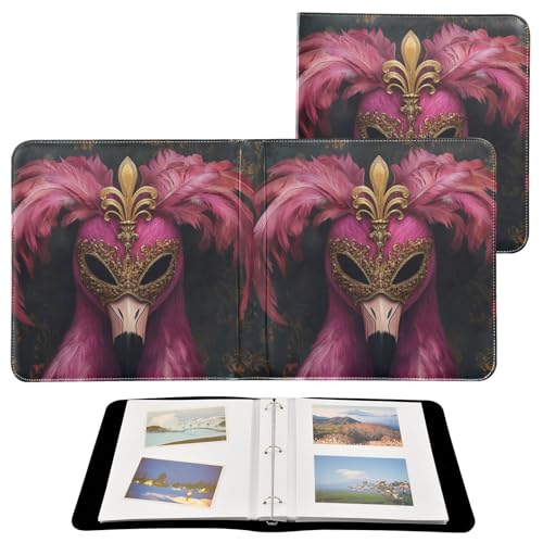Álbum de fotos autoadhesivo DIY con cubierta de cuero PU, encuadernador de 3 anillos, 40 páginas, tamaño 11.8 x 11.2 pulgadas miniatura 2