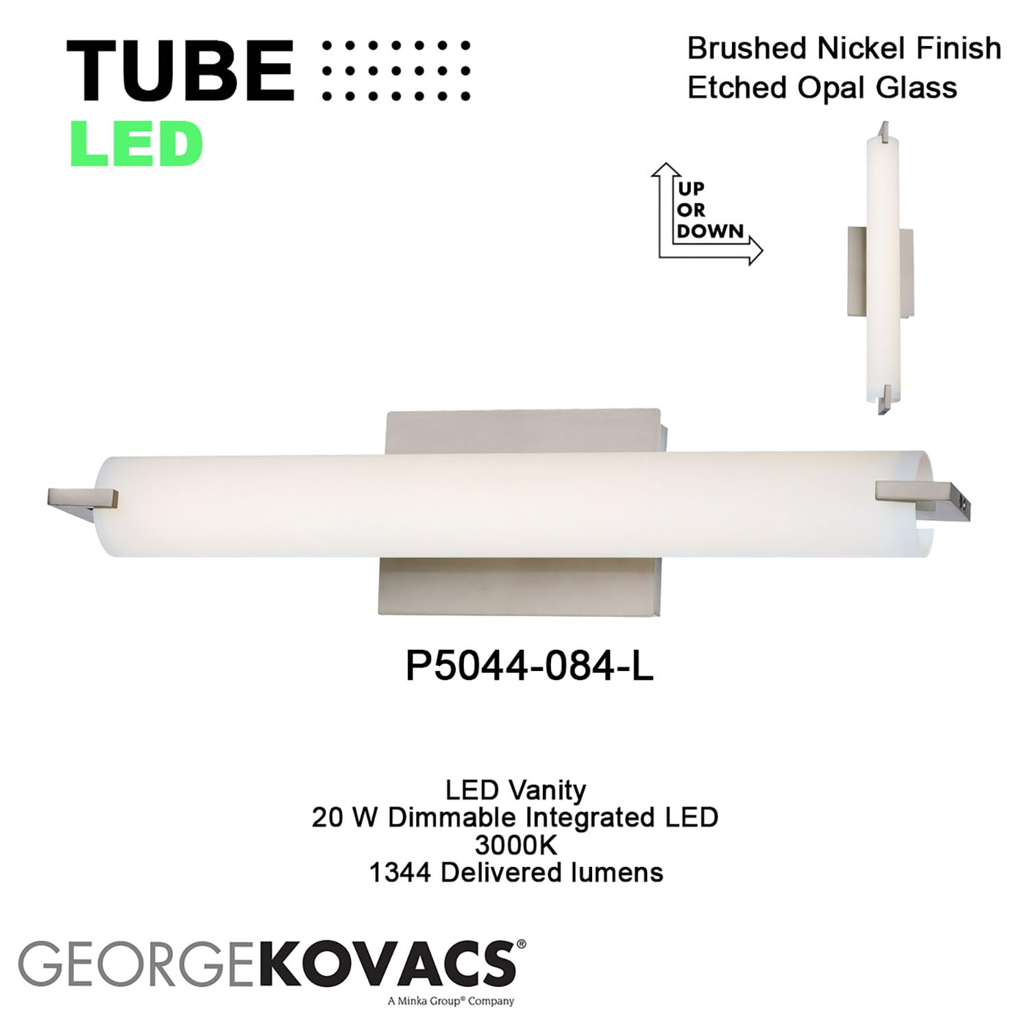 GEORGE KOVACS P5044-084-L Tube LED Vanity Bath Light, 1