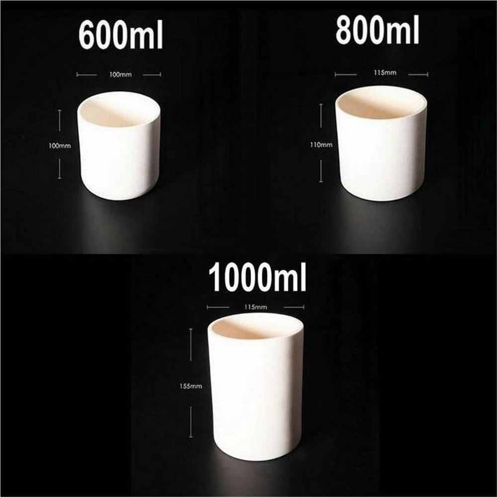 Crisol cilíndrico de corindón, crisol de alúmina de 5-1000 ml for uso industrial y de laboratorio, 1 unidad(600ml)