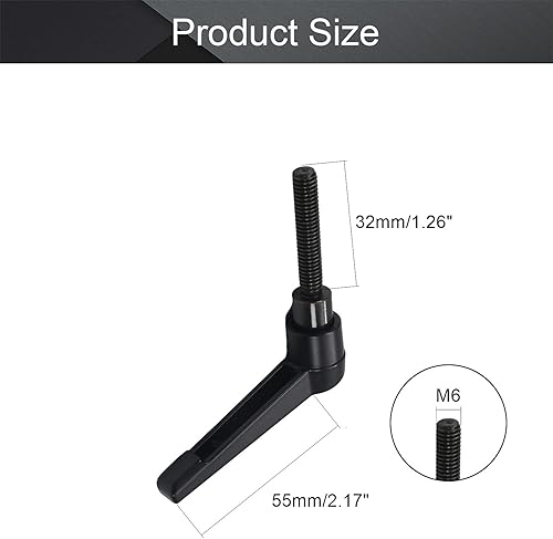 Miniatura 102 de Othmro 2 piezas de palanca de sujeción con rosca M8 Palanca de trinquete, aleación de aluminio ajustable con botón de bloqueo con perno roscado 2