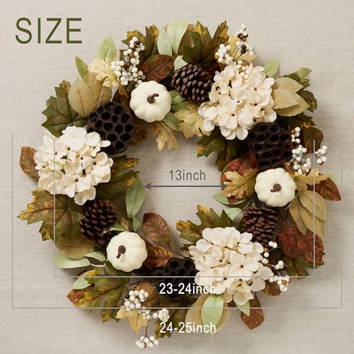  24'' Fall Wreath for Front Door with Lights  - image 5