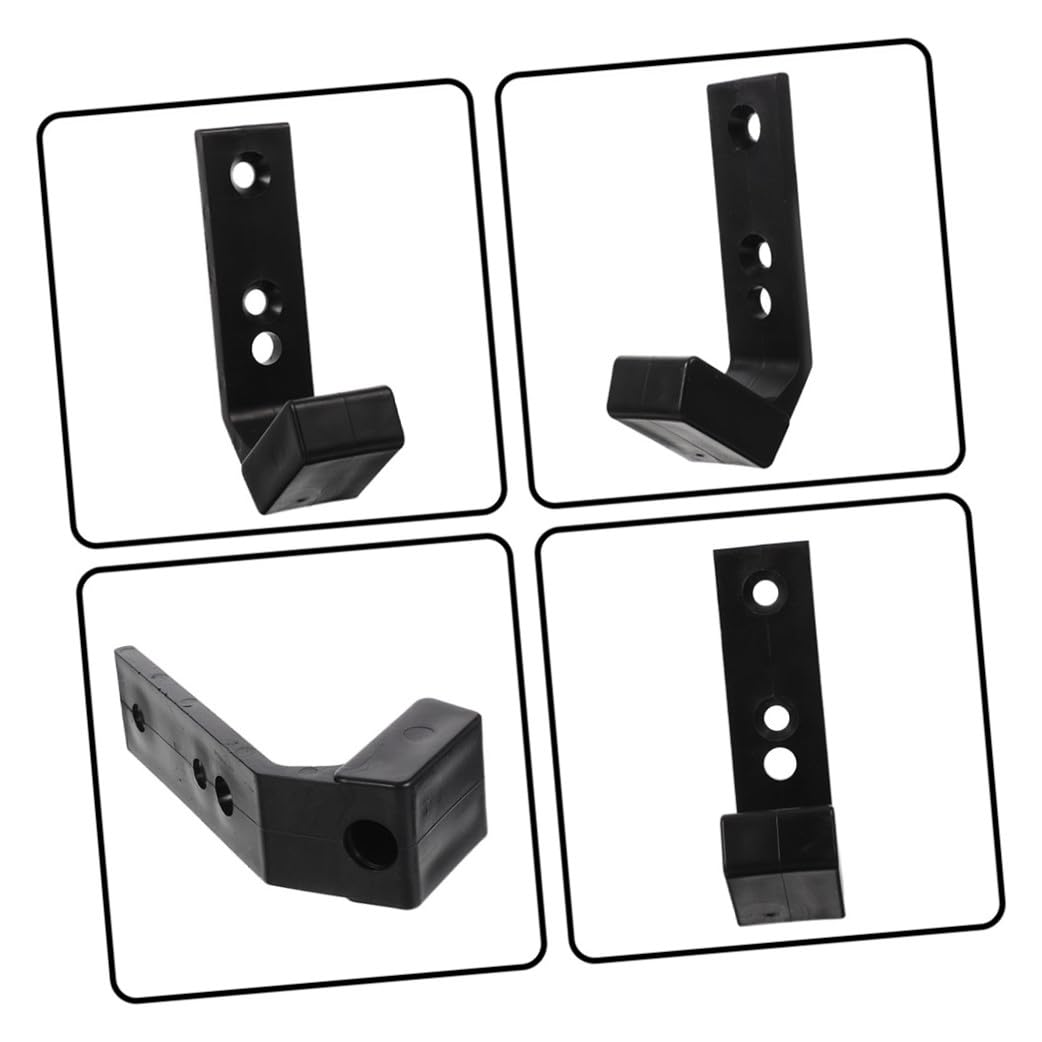 BESPORTBLE Supporto Muro per Bilancieri 4 Pezzi in PC Nero, Ganci per Barra Manubrio, per Palestra Domestica e Uso Commerciale in Garage
