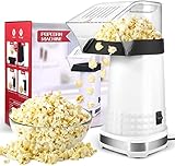 Diowner Popcorn Maker, 1200W Hot Air Popper Popcorn Machine, 99% Poping Rate, Electric Popcorn Popper with Measuring Cup and Removable Cover for Home, Family and Party, No Oil Need Mini Popcorn Maker