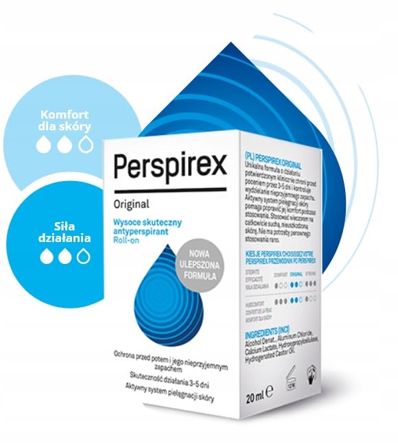 Perspirex - Antitranspirante original de bola de 20 ml - paquete de 3