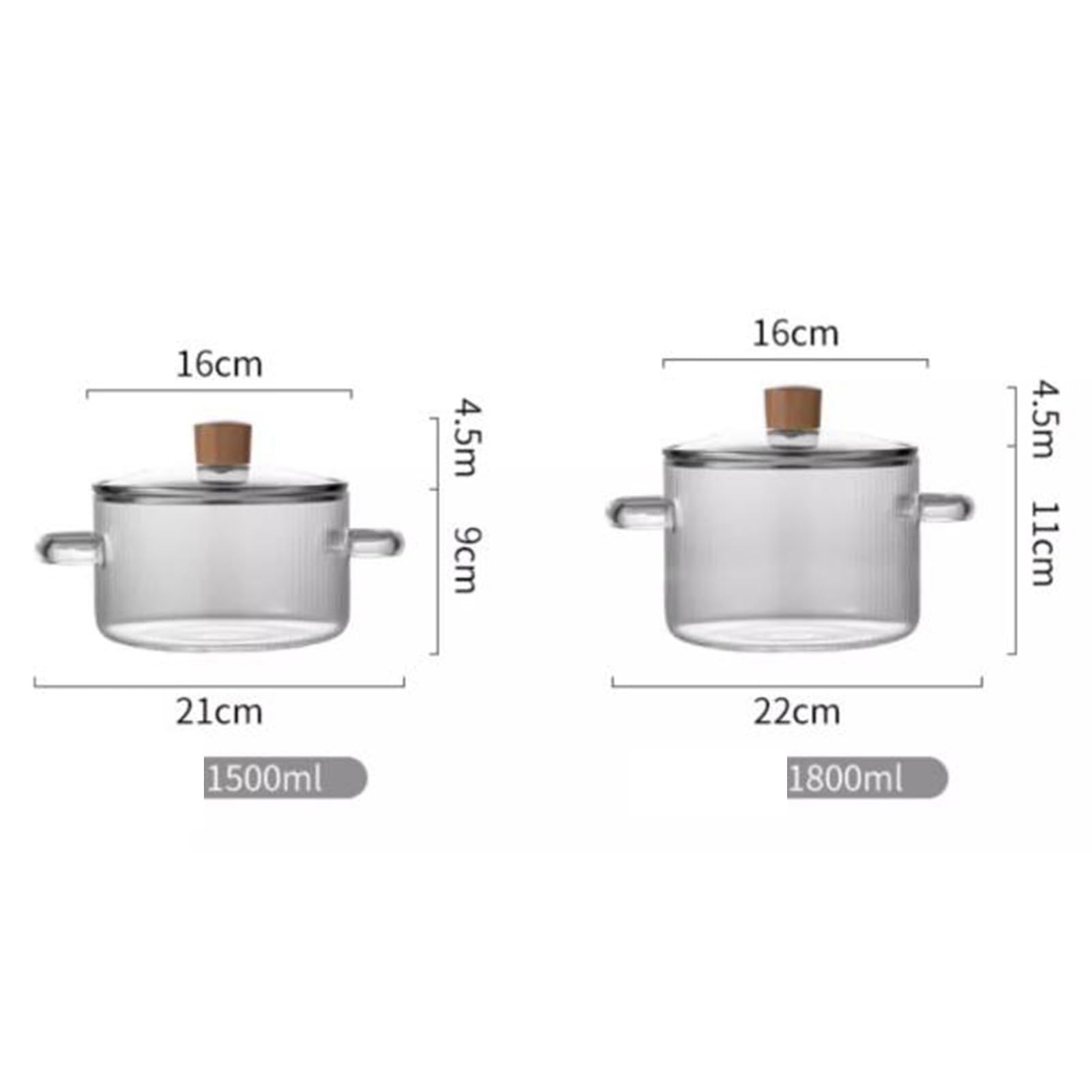 Hitzebeständiger Glas-Kochtopf mit Deckel und Griff, Haushalts-Suppentopf für Nudeln, Nudeln, Suppe, Milch, Lebensmittel
