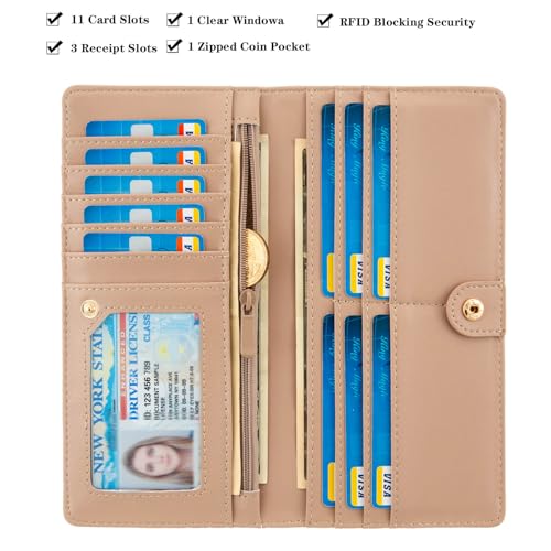 Wallets for Women RFID Wallet Cute Girls Ultra Slim Compact Clutch Long Credit Card Holder Floral Travel Wallet personalized Coin Pocket (Rose Skull)2