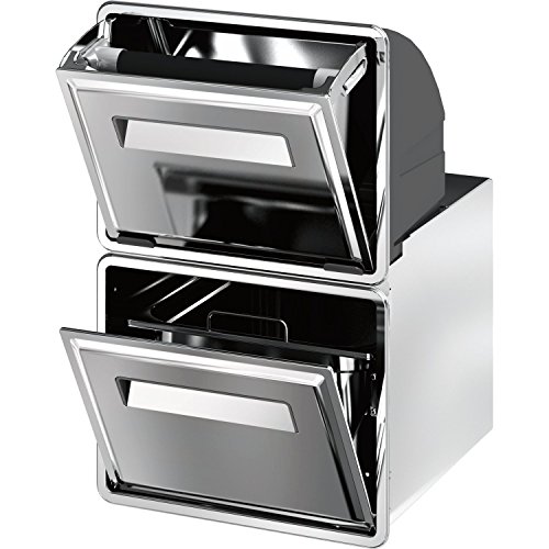 Rieber 103371487 doble Depósito para posos con klopfstange para instalación en café bar Mostradores, acero inoxidable