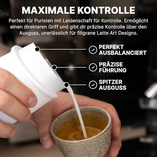 Image of Subminimal FlowTip Milk Jug - Stovetop Milk Frothing, Foaming Pitcher for Barista-Style Coffee - Cappuccino & Latte Art Pouring Jug with Heat Resistant Handle - 450ml, Black