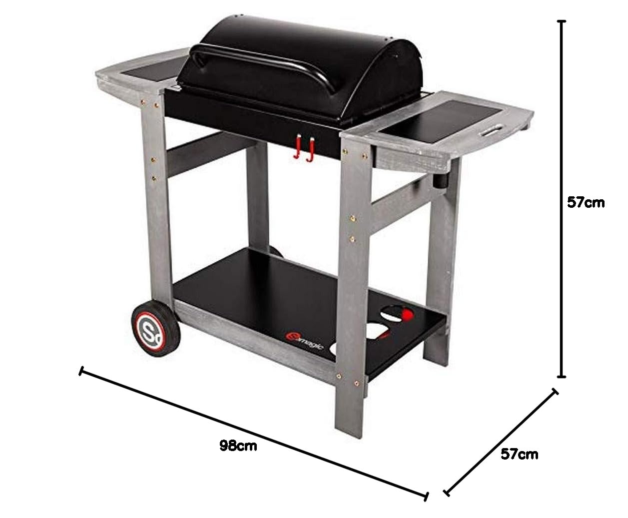 Somagic Indiana grill węglowy, czarny