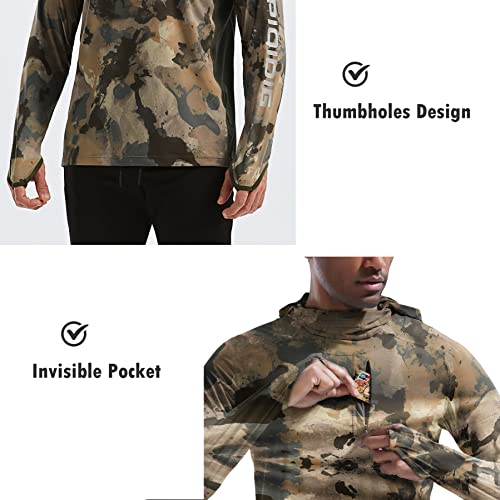PIQIDIG Men's Sun Protection Hoodie Shirts UPF 50+ Long Sleeve Rash Guard Performance Athletic Running Hiking T-Shirt3