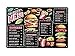 FÉENOMENN Plaque Métal Déco Vintage - Menu Burgers Façon Ardoise - Fast Food Sandwich Frites Soda (20x30cm)