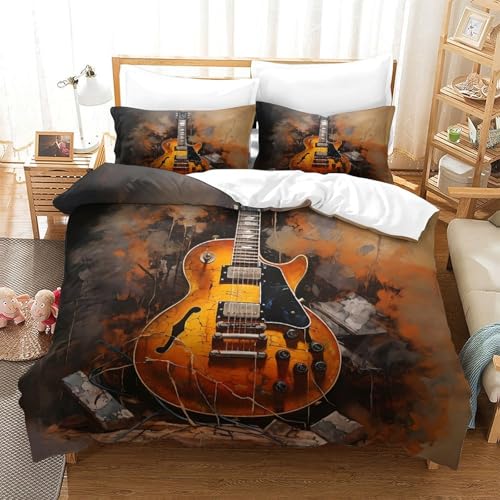 Guitare Électrique Parure de Lit Douce Confortable Léger 3D - 3