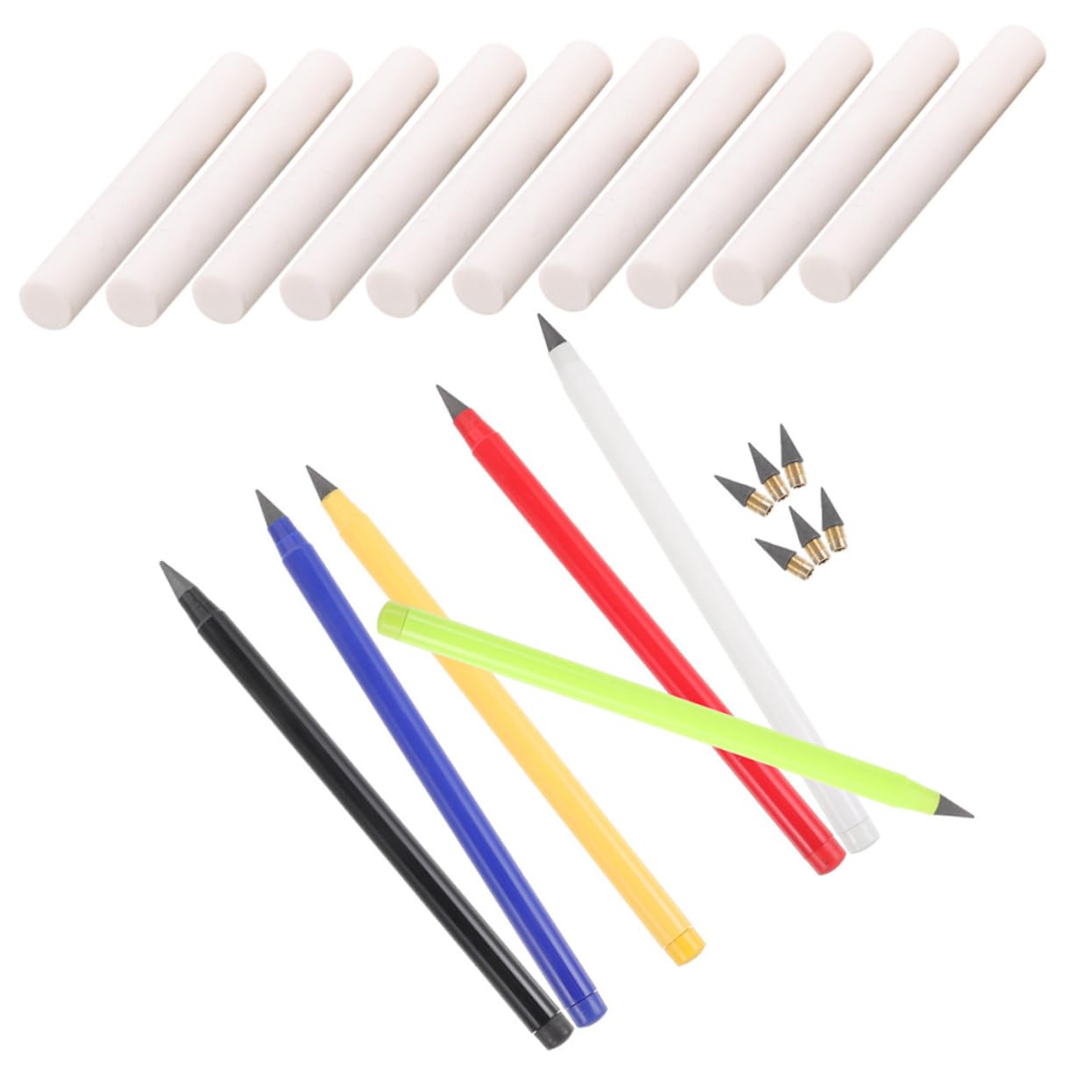 FRCOLOR 5 Sätze künstler stifte Künstler-Bleistift Nicht-spitzbarer Bleistift Nachhaltiger Bleistift Mini-Bleistifte Baubleistift Radierstift keine Bleistiftspitzen löschbare Stifte Gummi