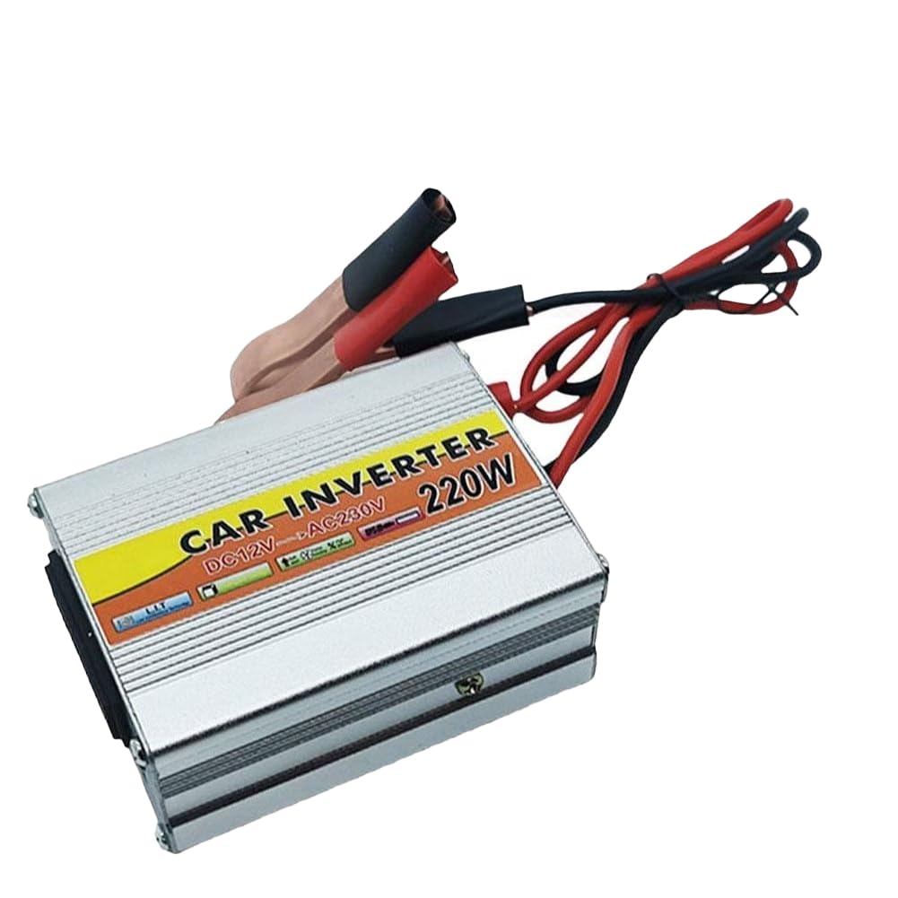 Xnuiasqe Portable Conversion Usb Battery Clip Usb Voltage Transformer Dc 12V To Ac 230V Car Mounted Solar Inverter 220W Inverter Power