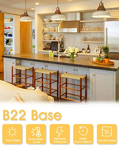 B22 Bayonet Light Bulbs 100W Equivalent, 13W LED Bulbs Bayonet Warm White 3000K, 1200lm BC A60 B22 Light Bulb Bayonet - Image 2