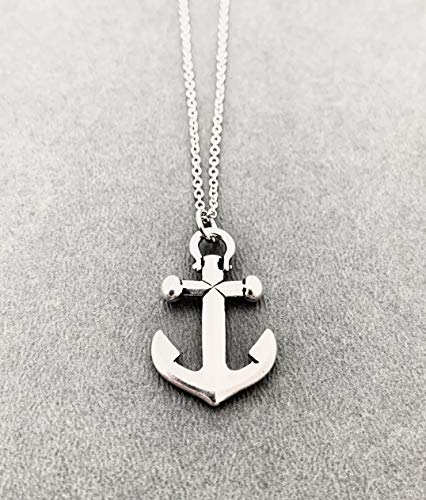 Anchor Necklace - Pewter Anchor on 18 inch Stainless Steel Cable Chain3