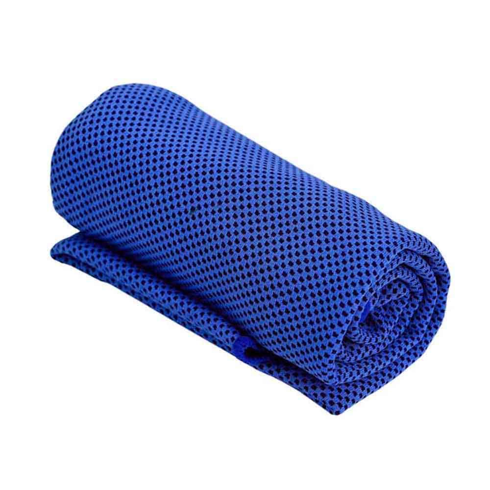 SOWUGI Cooling Towel Long Instant Chilly Towel for Travel Camping Gym, Icy Cool Towel for Yoga, Golf, Running, Workout & More Activities 90x30CM (Blue)