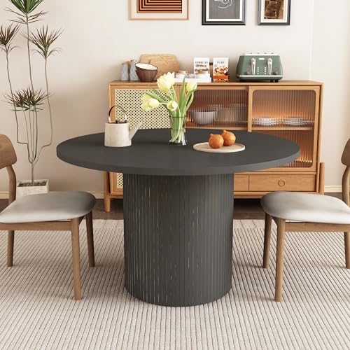 weselon Round Dining Table for 4, Modern Farmhouse Kitchen Table, 47 Inch Small Circle Dining Tables...