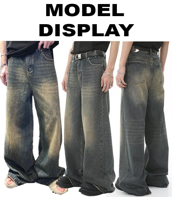 Unisex Y2K Baggy Jeans Hip Hop Skater Jeans Vintage Dance Skateboard Pants Loose Fit Denim Jeans4