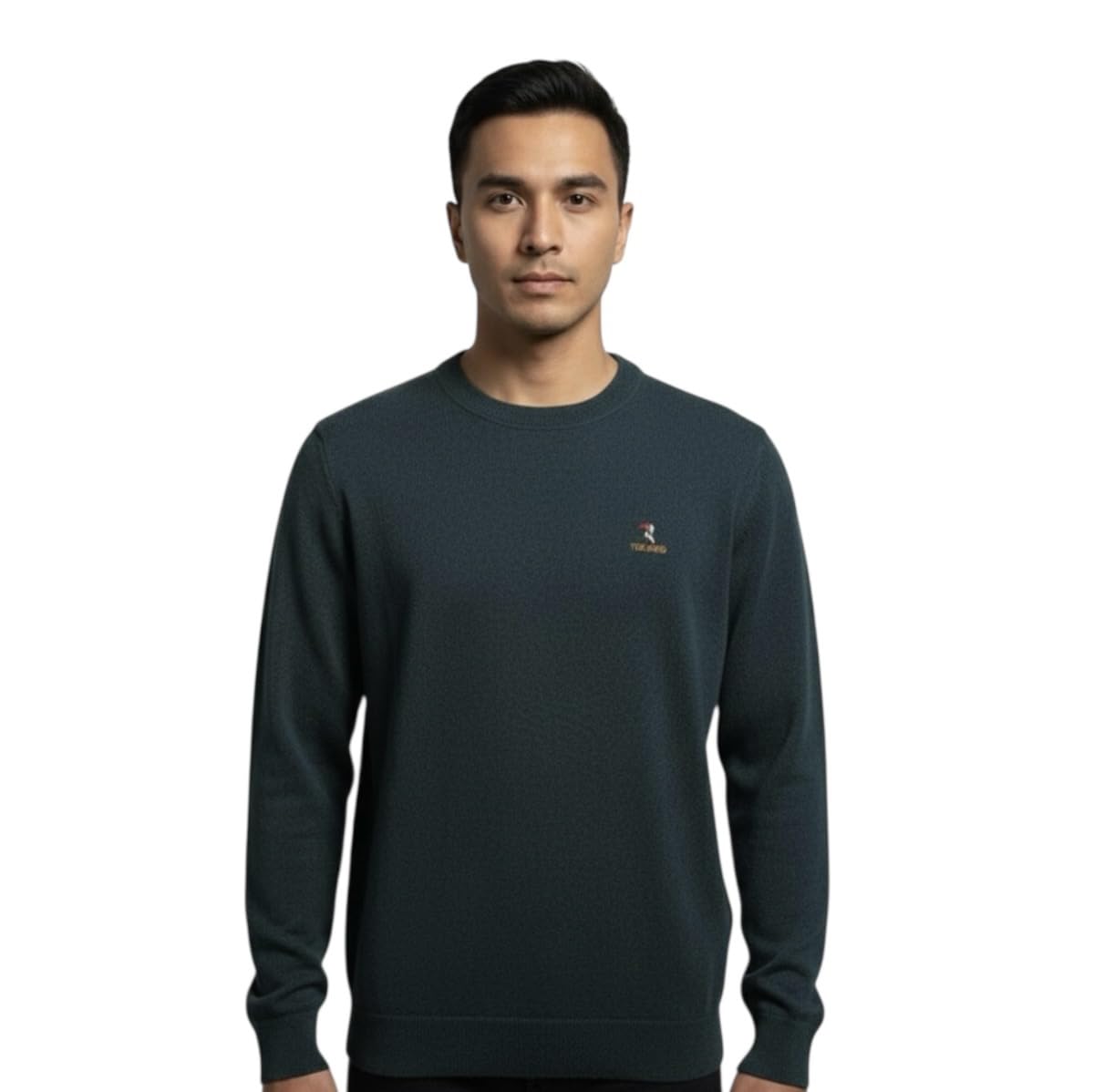 Mens Wool Blend Dark Green Winter Sweater Chest 45 Inch Size Single Piece Pullover-picture-52