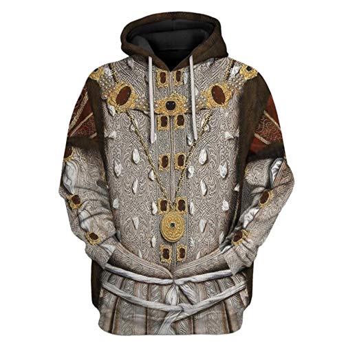 Image of Uyecos Historical Hoodie Revolutionary War Uniform Top | Historical Figure Print, Military Uniform Print, for Historical Reenactment, Halloween Cosplay