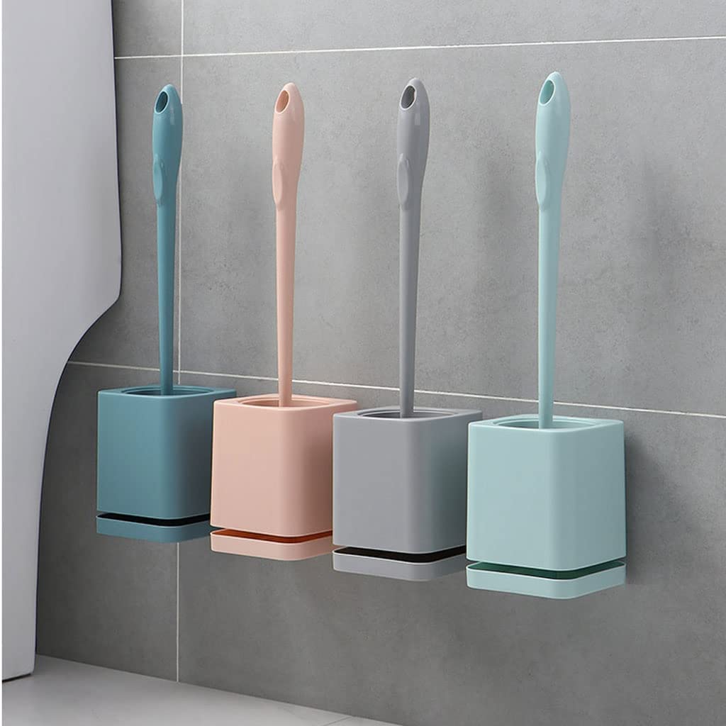 Szczotka do WC Szczotka do Toalety Szczotka Do WC Naścienna Z Podstawą Bez Dziurkowania Szczotki Toaletowe Do Łazienki Z Uchwytem Do Toalety Łazienkowej Szczotka Toaletowa (Color : Pink)