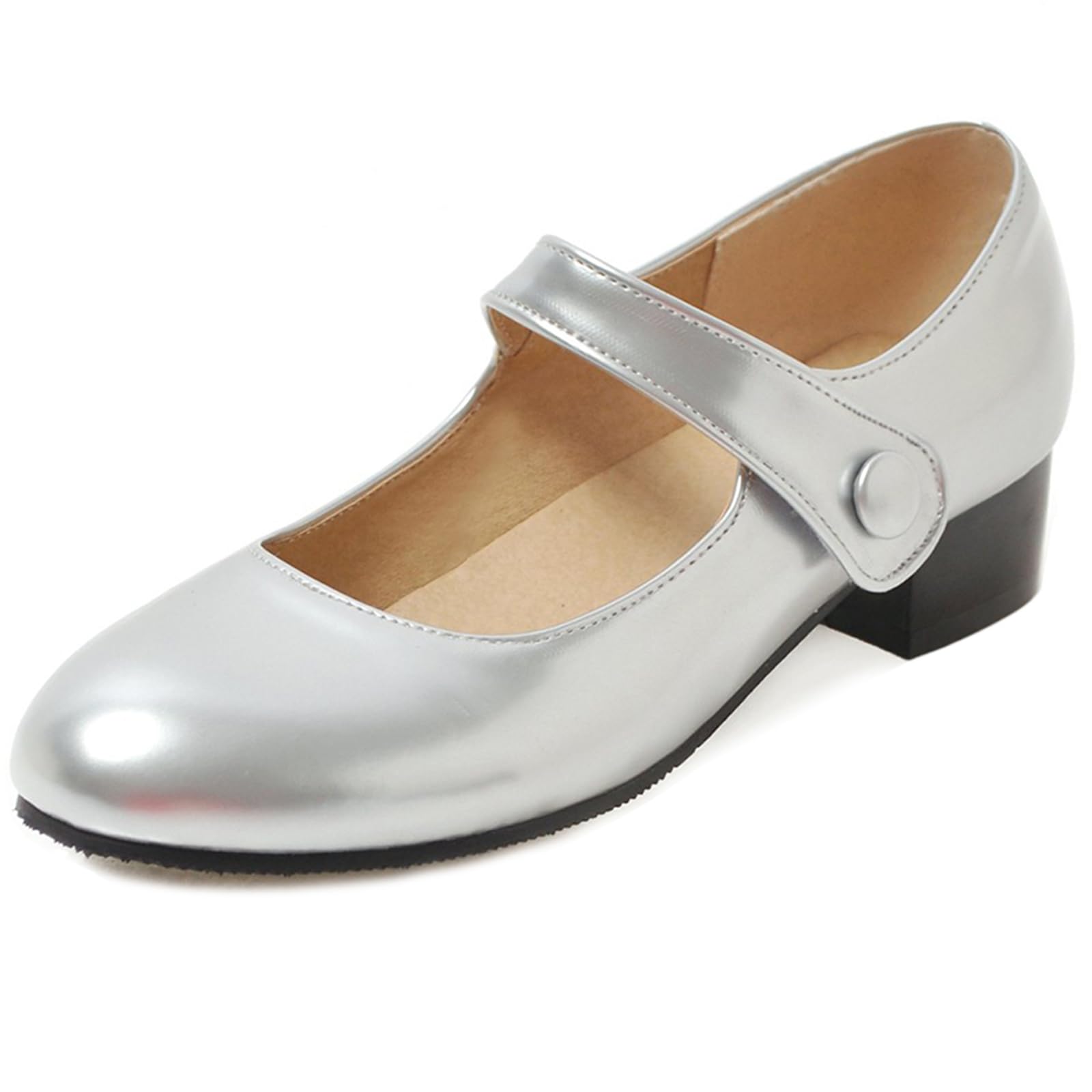 Diuniarza Charol Mary Jane Mujer Clásica Tacón Ancho Pumps