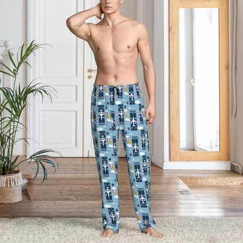 Novastar Mens Pajama Pants Bottoms with Pockets- Airplanes and Aviation Signs Soft Men Pj Pants, Comfy Men Lounge Pants2