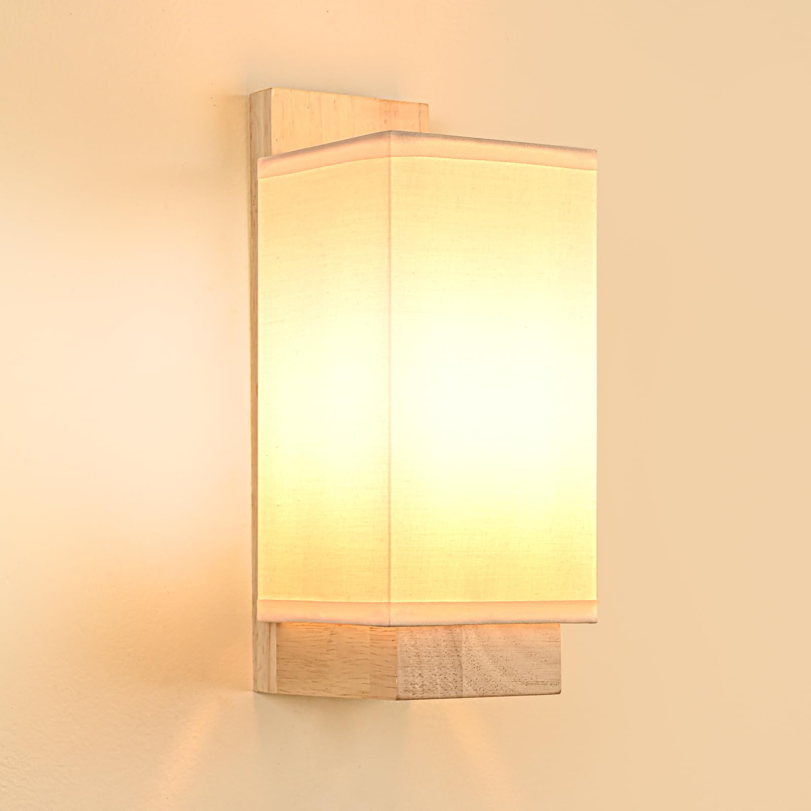 Gleonlux Aplique de Pared Interior Vintage, Apliques Pared Dormitorio Madera E14 Retro, Lamparas de Pared, Luz de Pared para Dormitorio Pasillo Escalera, Sala de Estar comedor (Bombilla no Incluida)