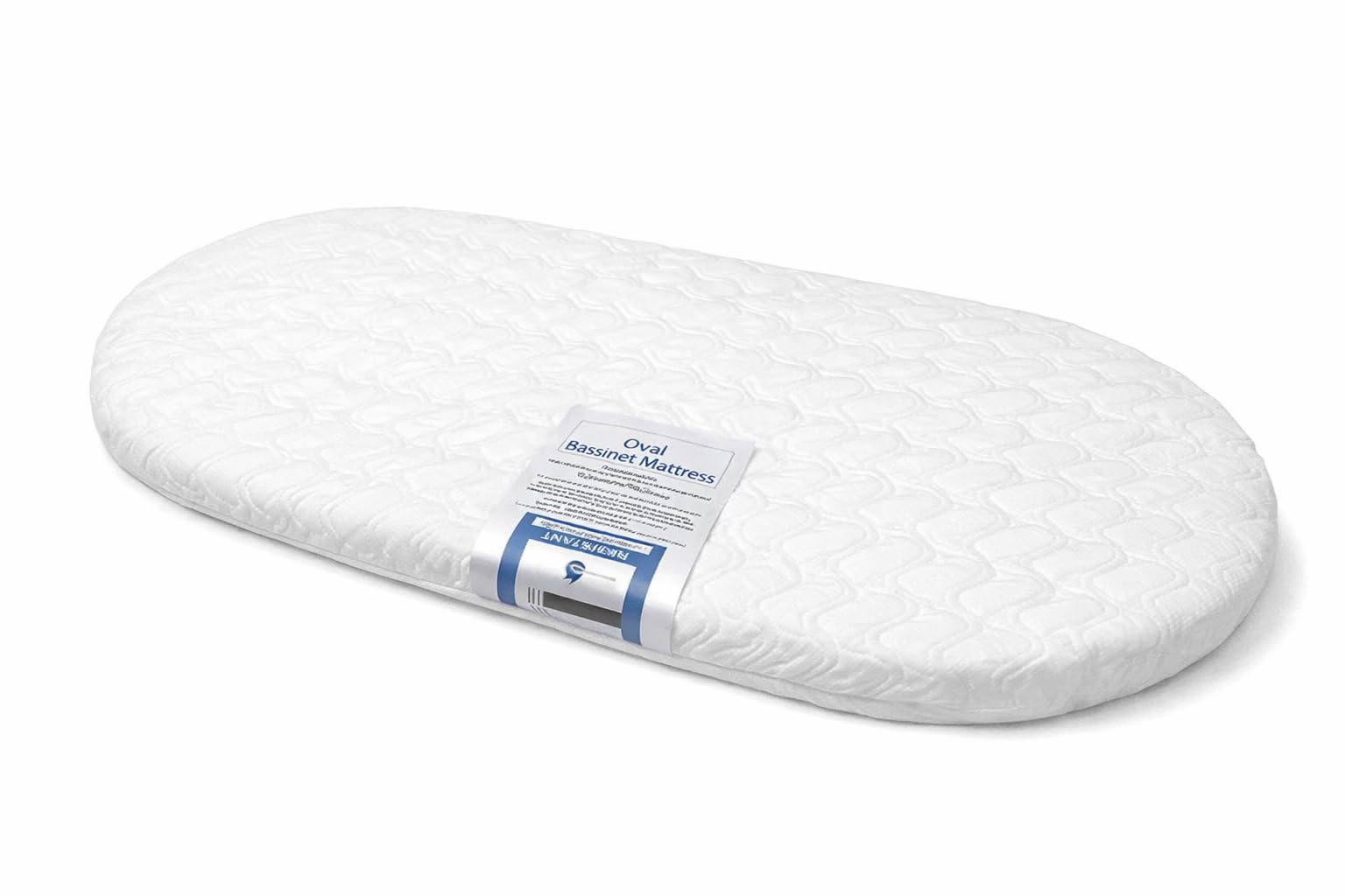 Colchón de microfibra hipoalergénico con forma ovalada de 74 x 30 x 4 cm (producto para bebé)