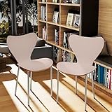 Sillas de Comedor Pack 2 Sillas Comedor Modernas Silla Nordica con Respaldo de Plástico y Patas Metálicas, Silla Comedor Rosa, Muebles Comedor Sillas para Cocina Salón Restaurante Sala de Estar