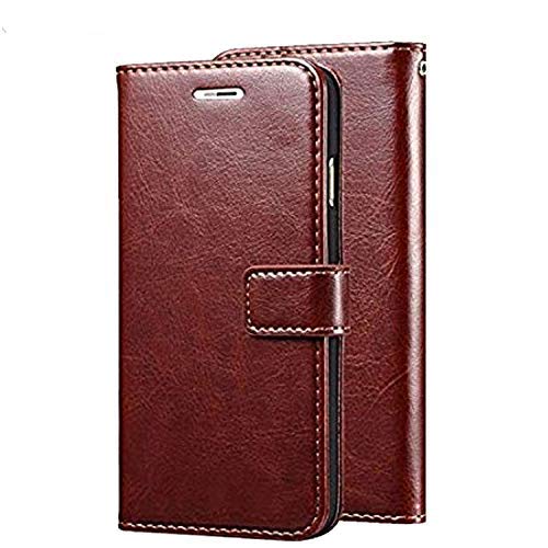 CEDO Redmi 7A (4G) Flip Cover | Leather Finish | Inside Pockets & Inbuilt Stand | Shockproof Wallet Style Magnetic Closure Back Case Flipcover (Brown) (B07VCQK3J2) Amazon Price History, Amazon Price Tracker